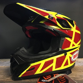 CASQUE BELL MOTO9 FLEX STRAPPED YE/RD X-PETIT 